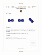 16.78 Ct.Tw.Total Carat Weight Cabochon Lapis Pair from Afghanistan Appraisal