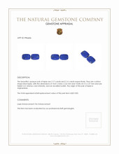 4.33 Ct.Tw.Total Carat Weight Lapis Pair from Afghanistan Appraisal