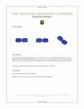 4.33 Ct.Tw.Total Carat Weight Lapis Pair from Afghanistan Appraisal