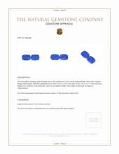 4.54 Ct.Tw.Total Carat Weight Lapis Pair from Afghanistan Appraisal