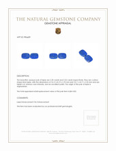 4.52 Ct.Tw.Total Carat Weight Lapis Pair from Afghanistan Appraisal