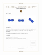 4.56 Ct.Tw.Total Carat Weight Lapis Pair from Afghanistan Appraisal