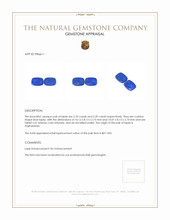 4.72 Ct.Tw.Total Carat Weight Lapis Pair from Afghanistan Appraisal