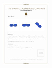 4.63 Ct.Tw.Total Carat Weight Lapis Pair from Afghanistan Appraisal