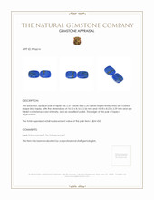 4.51 Ct.Tw.Total Carat Weight Lapis Pair from Afghanistan Appraisal