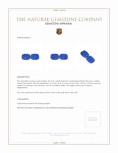 4.69 Ct.Tw.Total Carat Weight Lapis Pair from Afghanistan Appraisal