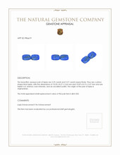 4.52 Ct.Tw.Total Carat Weight Lapis Pair from Afghanistan Appraisal