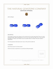 7.12 Ct.Tw.Total Carat Weight Lapis Pair from Afghanistan Appraisal