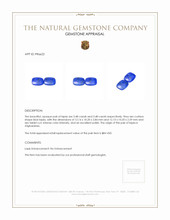 6.96 Ct.Tw.Total Carat Weight Lapis Pair from Afghanistan Appraisal