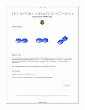 7.36 Ct.Tw.Total Carat Weight Lapis Pair from Afghanistan Appraisal