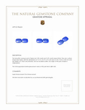 7.07 Ct.Tw.Total Carat Weight Lapis Pair from Afghanistan Appraisal