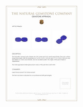 10.30 Ct.Tw.Total Carat Weight Lapis Pair from Afghanistan Appraisal