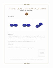 11.46 Ct.Tw.Total Carat Weight Lapis Pair from Afghanistan Appraisal