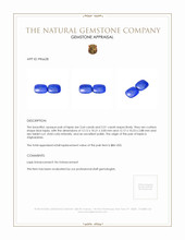 7.15 Ct.Tw.Total Carat Weight Lapis Pair from Afghanistan Appraisal