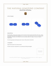 6.95 Ct.Tw.Total Carat Weight Lapis Pair from Afghanistan Appraisal