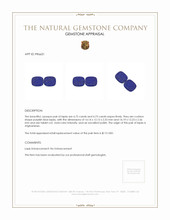 9.45 Ct.Tw.Total Carat Weight Lapis Pair from Afghanistan Appraisal