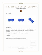 7.11 Ct.Tw.Total Carat Weight Lapis Pair from Afghanistan Appraisal