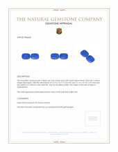 7.02 Ct.Tw.Total Carat Weight Lapis Pair from Afghanistan Appraisal