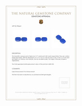 7.25 Ct.Tw.Total Carat Weight Lapis Pair from Afghanistan Appraisal