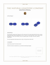 13.19 Ct.Tw.Total Carat Weight Lapis Pair from Afghanistan Appraisal