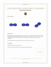 14.46 Ct.Tw.Total Carat Weight Lapis Pair from Afghanistan Appraisal