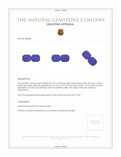 9.74 Ct.Tw.Total Carat Weight Lapis Pair from Afghanistan Appraisal