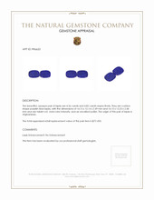 9.38 Ct.Tw.Total Carat Weight Lapis Pair from Afghanistan Appraisal