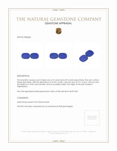 12.42 Ct.Tw.Total Carat Weight Lapis Pair from Afghanistan Appraisal