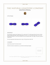 11.53 Ct.Tw.Total Carat Weight Lapis Pair from Afghanistan Appraisal