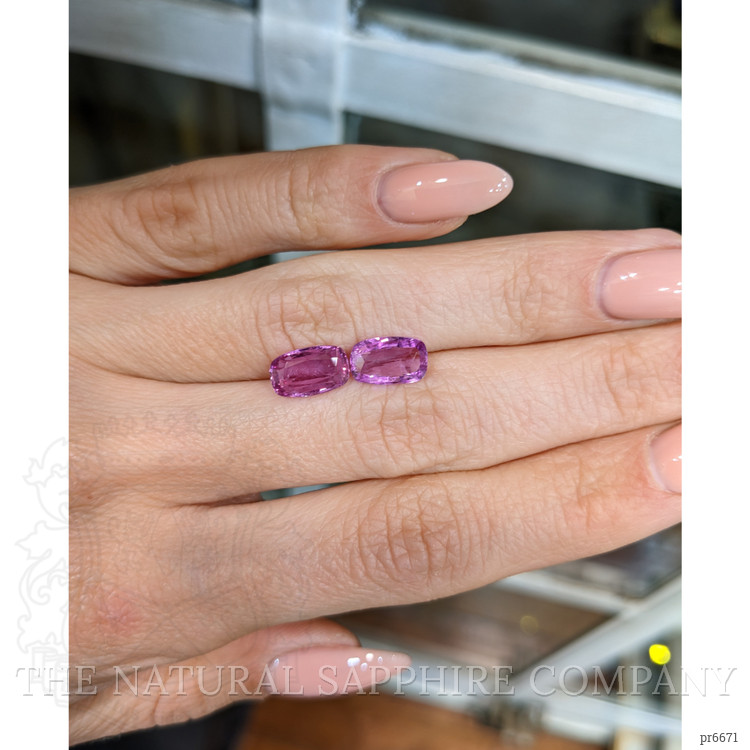 3.77 Ct.Tw. Purplish Pink Sapphire Pair from Ceylon (Sri Lanka)