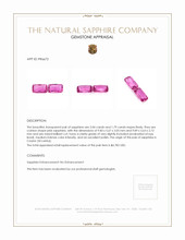 3.83 Ct.Tw.Total Carat Weight Pink Sapphire Pair from Ceylon (Sri Lanka) Appraisal