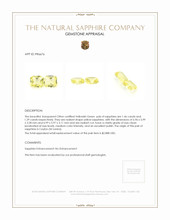 2.75 Ct.Tw.Total Carat Weight Yellow Sapphire Pair from Ceylon (Sri Lanka) Appraisal