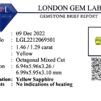 2.75&nbsp;Ct.Tw.Total Carat Weight Yellow Sapphire Pair from Ceylon (Sri Lanka) Scan Report