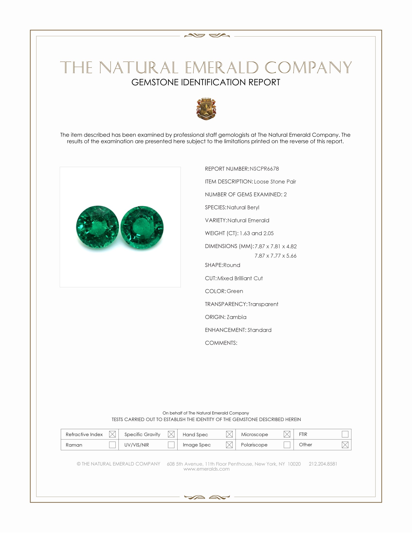 3.68 Ct.Tw. Emerald Pair from Zambia