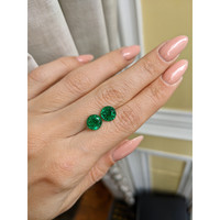 3.68 Ct.Tw.Total Carat Weight Emerald Pair from Zambia Life Style