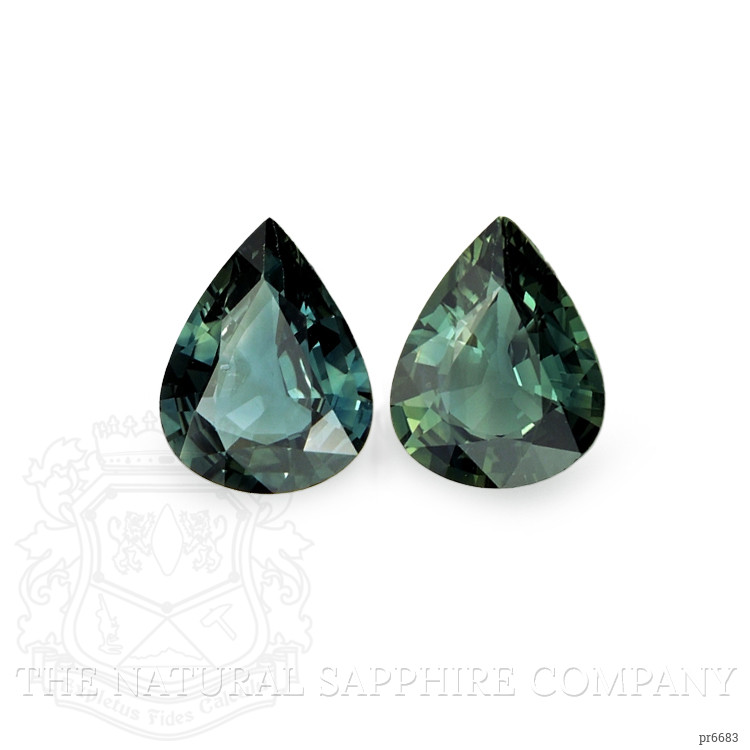 3.44 Ct.Tw. Bluish Green Sapphire Pair from Ceylon (Sri Lanka)