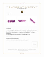 2.83 Ct.Tw.Total Carat Weight Pinkish Purple Sapphire Pair from Madagascar Appraisal