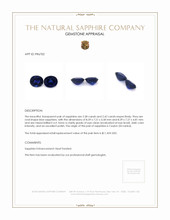 4.80 Ct.Tw.Total Carat Weight Blue Sapphire Pair from Ceylon (Sri Lanka) Appraisal