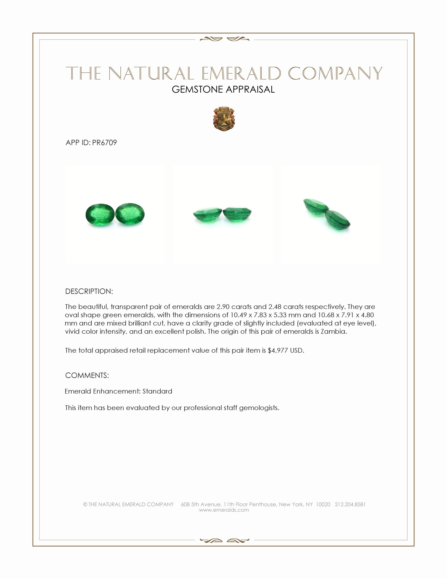 5.38 Ct.Tw. Emerald Pair from Zambia