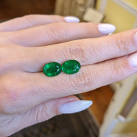 5.38 Ct.Tw.Total Carat Weight Emerald Pair from Zambia Life Style