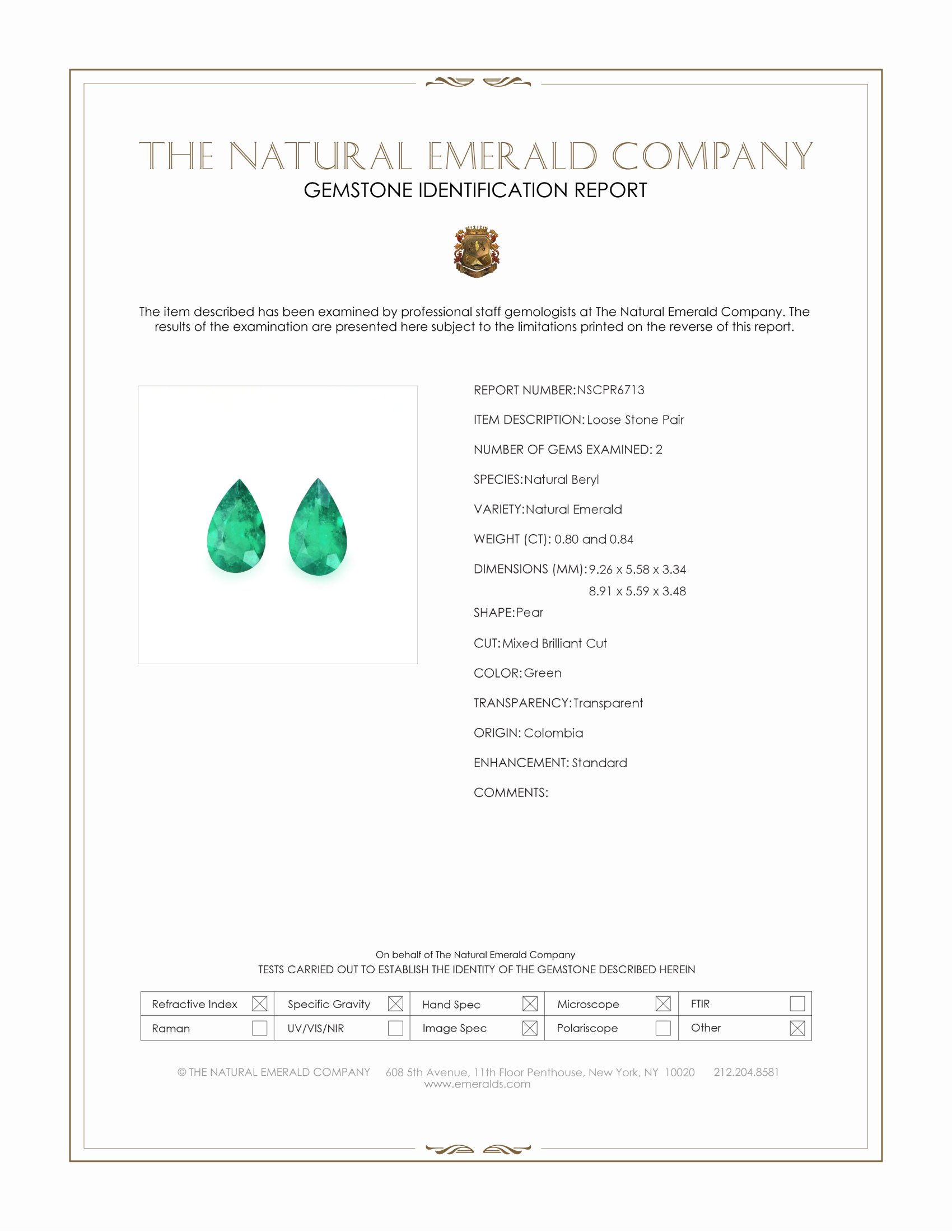 1.64 Ct.Tw. Emerald Pair from Colombia