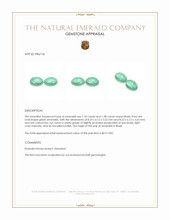 2.56 Ct.Tw.Total Carat Weight Cabochon Emerald Pair from Brazil Appraisal