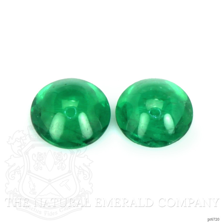 0.35 Ct.Tw. Cabochon Emerald Pair from Brazil