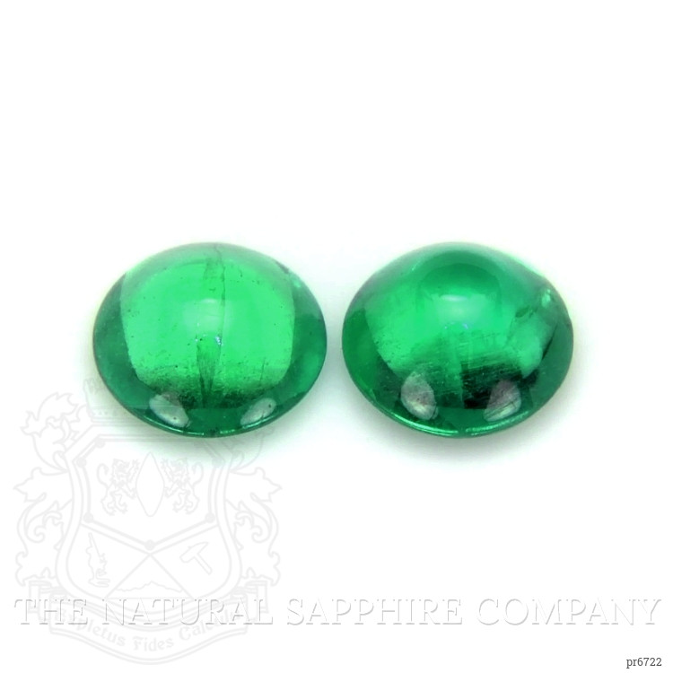 0.35 Ct.Tw. Cabochon Emerald Pair from Brazil