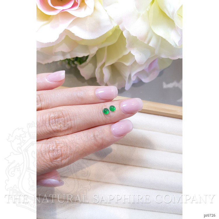 0.39 Ct.Tw. Cabochon Emerald Pair from Brazil