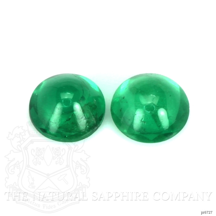 0.40 Ct.Tw. Cabochon Emerald Pair from Brazil