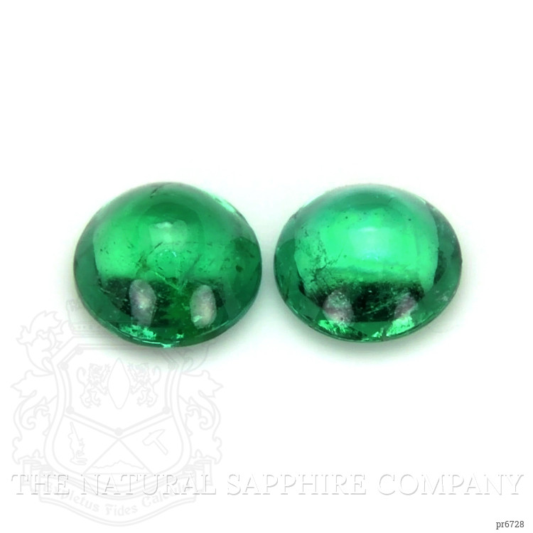 0.42 Ct.Tw. Cabochon Emerald Pair from Brazil
