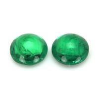 0.49 Ct.Tw.Total Carat Weight Cabochon Emerald Pair from Brazil Video