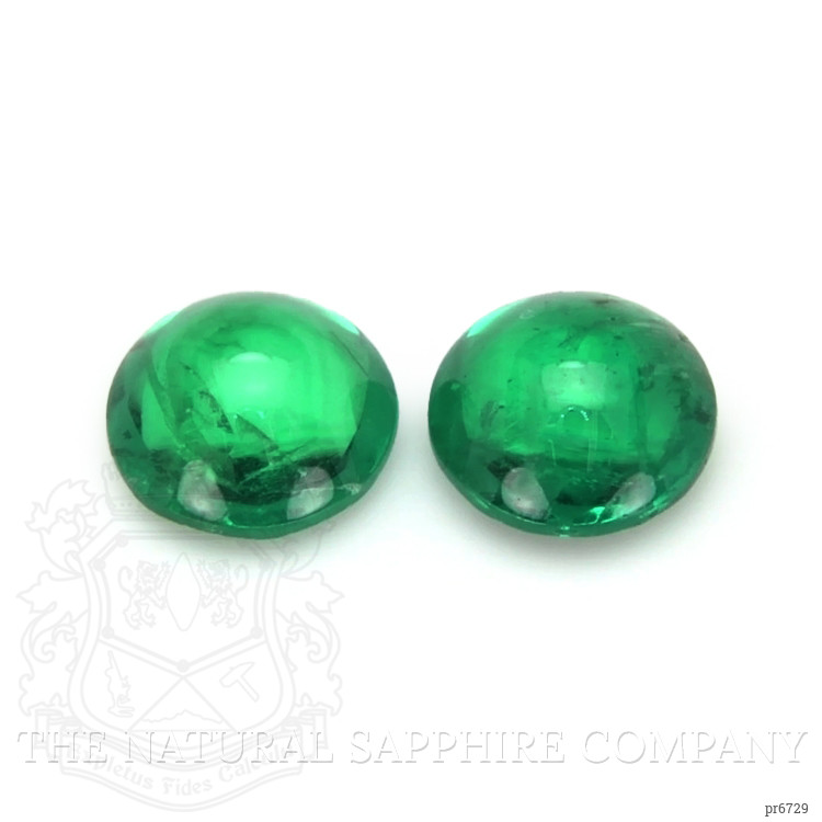 0.49 Ct.Tw. Cabochon Emerald Pair from Brazil