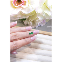 0.49&nbsp;Ct.Tw.Total Carat Weight Cabochon Emerald Pair from Brazil Life Style